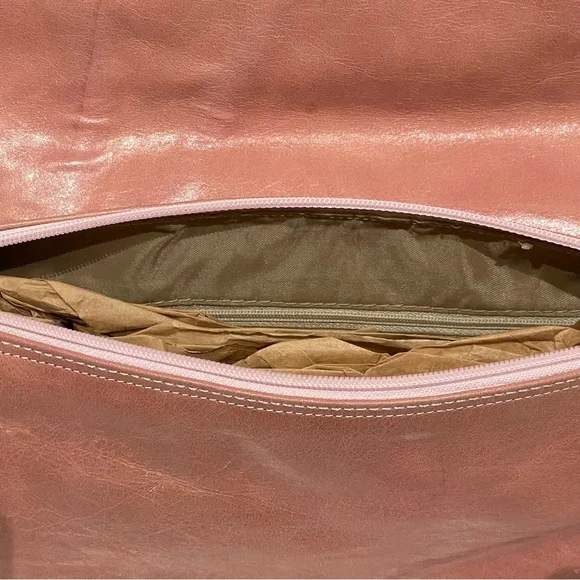 Bella Donna Italian crafted leather handbag with fringe. In Barbie pink. - Picture 9 of 12